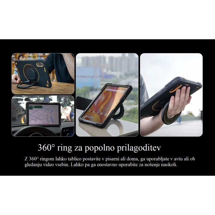 AGM Mobile P2 Active s 360° stojalom za uporabo na mizi, v avtu, pri videih ali nošenju