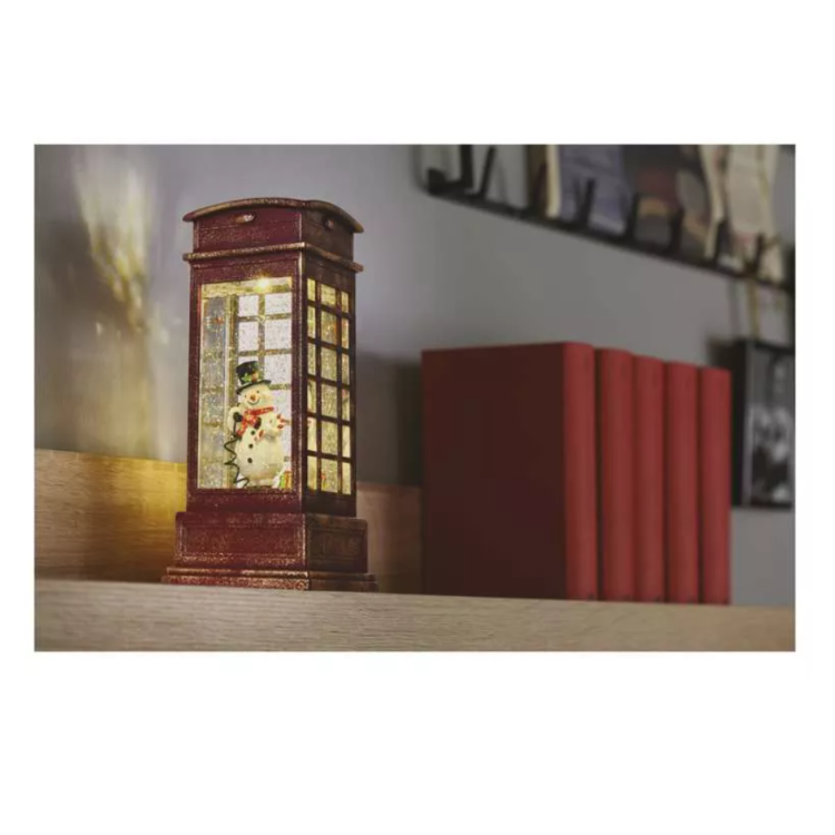 LED dekoracija snežak v tel. govorilnici, 25 cm, 3x AA, notranja, topla bela_5