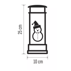 LED dekoracija snežak v tel. govorilnici, 25 cm, 3x AA, notranja, topla bela_2