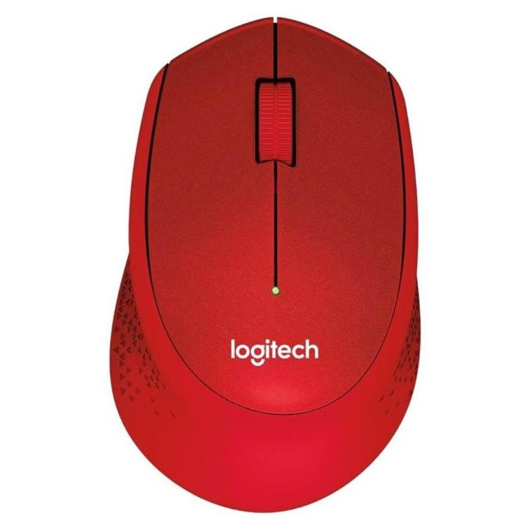 Logitech M330 Silent Plus brezžična optična rdeča miška