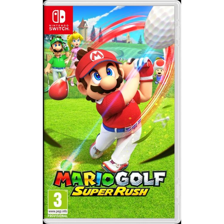 MARIO GOLF: SUPER RUSH Mario Golf: Super Rush prinaša zabavno in dinamično golfsko izkušnjo, v kateri se priljubljeni junaki iz Gobjega kraljestva podajo na igrišče z obilico tekmovalnosti, posebnih sposobnosti in nepričakovanih preobratov. Izbirate lahko med številnimi znanimi liki, kot so Mario, Peach, Bowser, Yoshi in drugi, pri čemer ima vsak svoje posebne sposobnosti in edinstvene udarce. Poleg klasičnega golfa igra ponuja različne načine igranja, ki poskrbijo za veliko raznolikosti in zabave. V načinu zgodbe ustvarite svojega Mii junaka ter postopoma izboljšujete njegove sposobnosti skozi različne golfske izzive in tekmovanja. Med napredovanjem pridobivate izkušnje, nadgrajujete statistike in odklepate nove možnosti igranja. Posebnost igre je način Speed Golf, kjer vsi igralci udarijo žogico istočasno in nato tekmujejo, kdo bo najhitreje dosegel luknjo. Poleg natančnih udarcev je pomembna tudi hitrost gibanja po igrišču, pri čemer lahko uporabite posebne sposobnosti za pridobitev prednosti ali oviranje nasprotnikov. Med igranjem lahko izvajate posebne udarce in aktivirate edinstvene sposobnosti posameznih likov, s katerimi vplivate na potek tekme ter svojim tekmecem prekrižate načrte. Mario Golf: Super Rush podpira igranje za enega igralca ali do štiri igralce lokalno na isti napravi oziroma prek spleta, zato je odlična izbira za družinska srečanja in zabavo s prijatelji. Z združitvijo klasičnega golfa, arkadnega igranja in značilnega Mario šarma igra ponuja zabavno športno izkušnjo za igralce vseh starosti.
