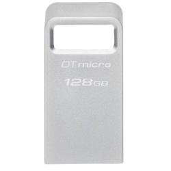 USB ključ Kingston 128GB DT Micro, 3.1, srebrn, kovinski, micro format, 3.2