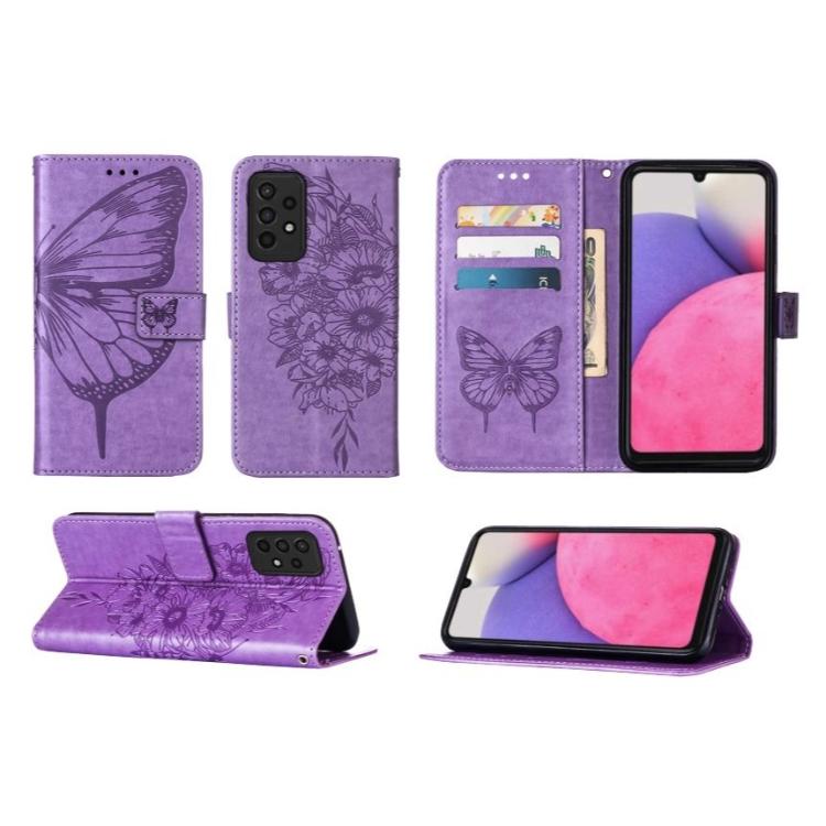 Preklopna torbica (WLGO-Butterfly), Samsung Galaxy A23 4G/A23 5G, vijolična