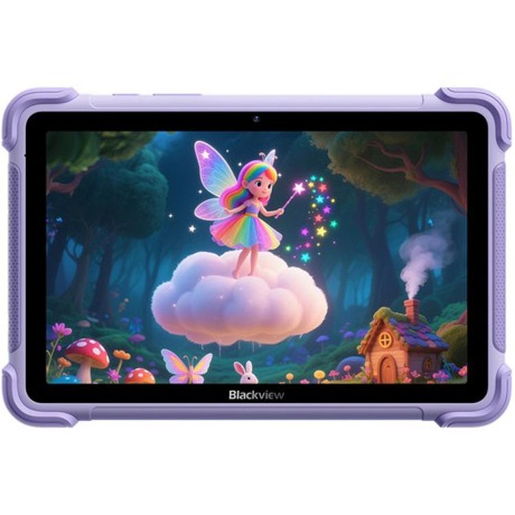 Blackview Tab Kids tablica, sprednji pogled, HD IPS zaslon z risanim motivom, zaščitni robusten etui.