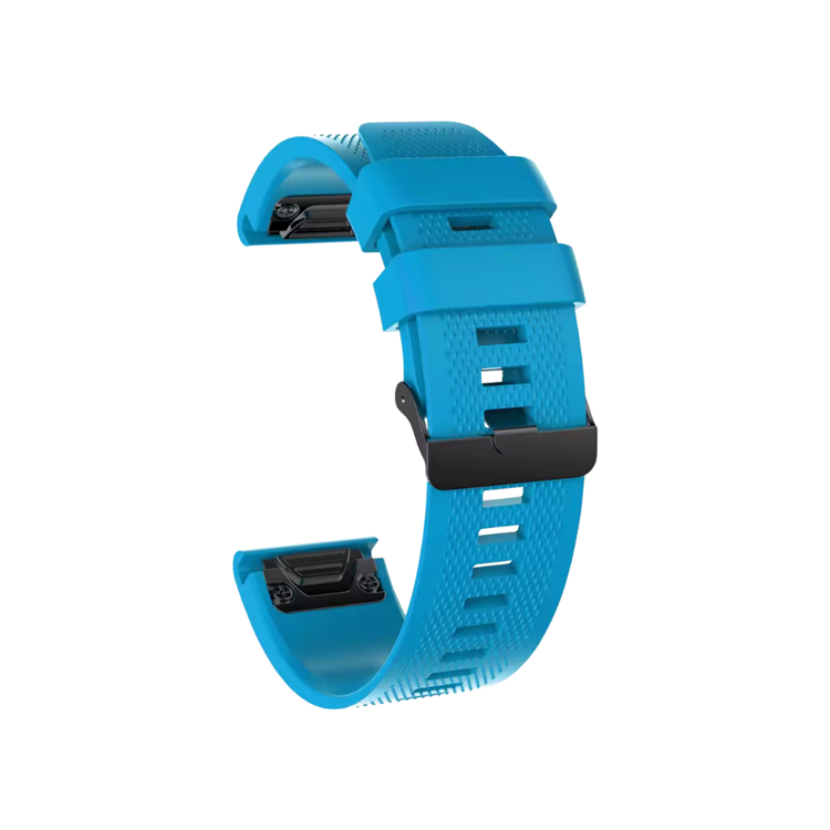 Silikonski pašček za Garmin ure (20 mm) s hitrim sistemom zapenjanja v svetlo modri barvi združuje udobje, vzdržljivost in svež športni videz ter omogoča hitro in enostavno menjavo paščka brez uporabe orodja.