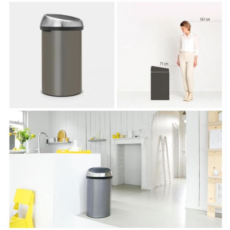 Koš za smeti Brabantia 402463 platina, na dotik