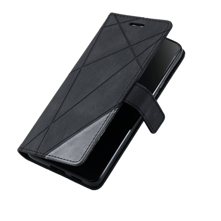 Preklopna torbica (WLGO-Lines) za Samsung Galaxy S24 Fe, črna