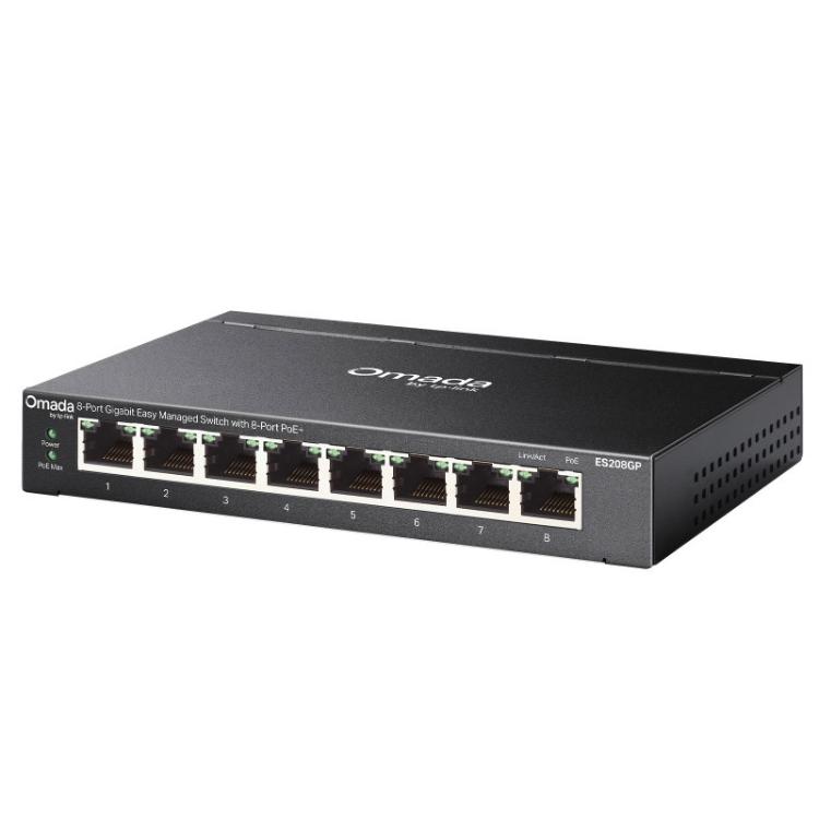 TP-Link Omada ES208GP z intuitivnim upravljanjem, naprednimi omrežnimi funkcijami in kompaktno namizno zasnovo predstavlja idealno rešitev za pisarne, trgovine, hotele in druga profesionalna okolja.