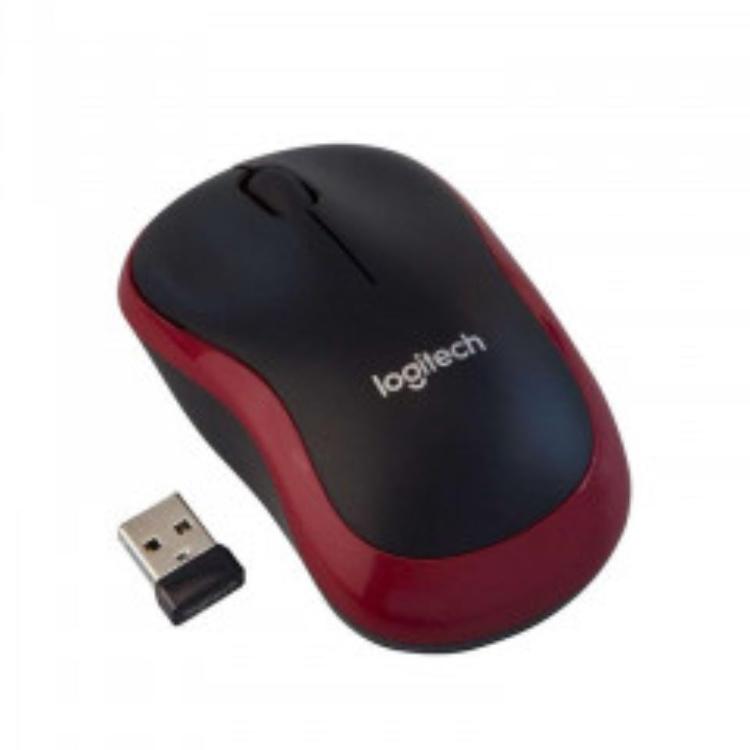 Logitech M185 brezžična optična rdeča miška_1
