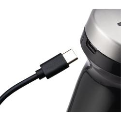 Detajl Eurel paličnega mešalnika MP74 Trendline z USB‑C priključkom za polnjenje in kovinskim zgornjim pokrovom