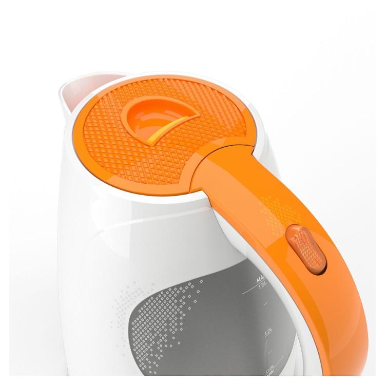 Sencor električni grelnik vode z zgornjim pogledom na pokrov in gumb za odpiranje