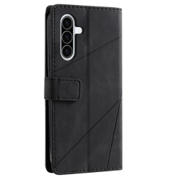 Črna preklopna torbica za Samsung Galaxy A27 5G z notranjim TPU ohišjem in funkcijo stojala omogoča varno uporabo ter udobno spremljanje vsebin.