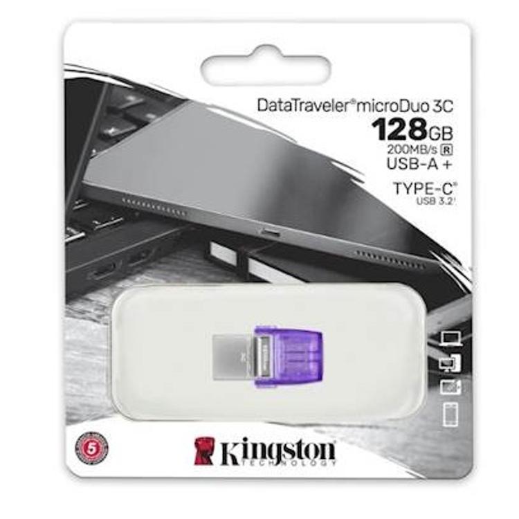 USB ključ Kingston DataTraveler microDuo 3C, USB-C, USB 3.2 Gen 1, OTG, 128 GB
