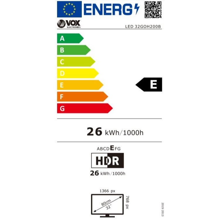 Televizor VOX 32GOH200B HD Ready, Direct LED, Smart TV, diagonala 81 cm