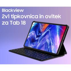 Tipkovnica/ovitek BlackView TAB 18 2v1, Bluetooth 5.0, 64 tipk, polnilna baterija, USB Type-C polnjenje, funkcija stojala, ultra lahka teža, črna