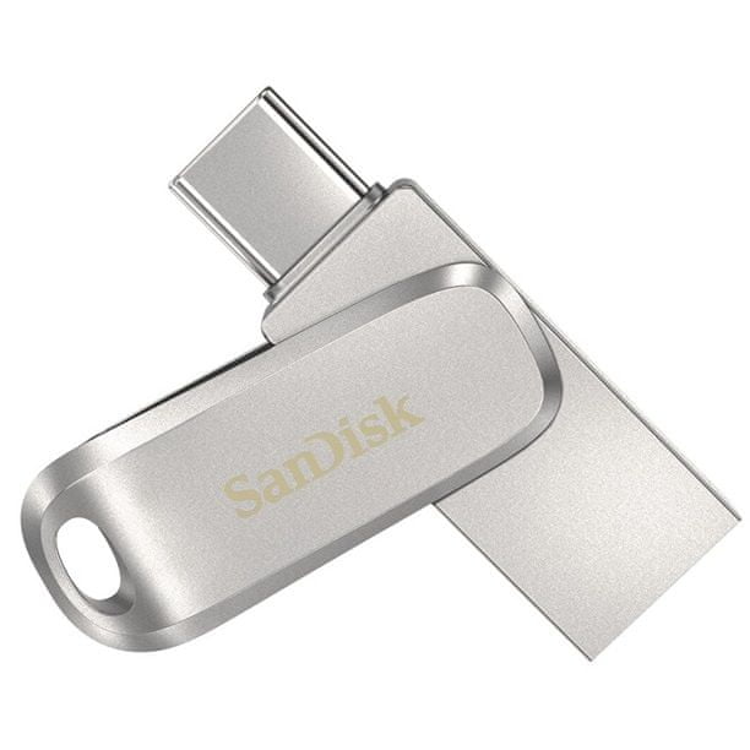 USB ključ SanDisk 32GB, USB-C, USB-A, Ultra Dual LUXE, 3.1, srebrn, kovinski