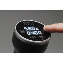 Sous vide kuhalnik CASO Design z LED zaslonom in upravljanjem na dotik omogoča enostavno nastavitev časa in temperature za optimalne rezultat