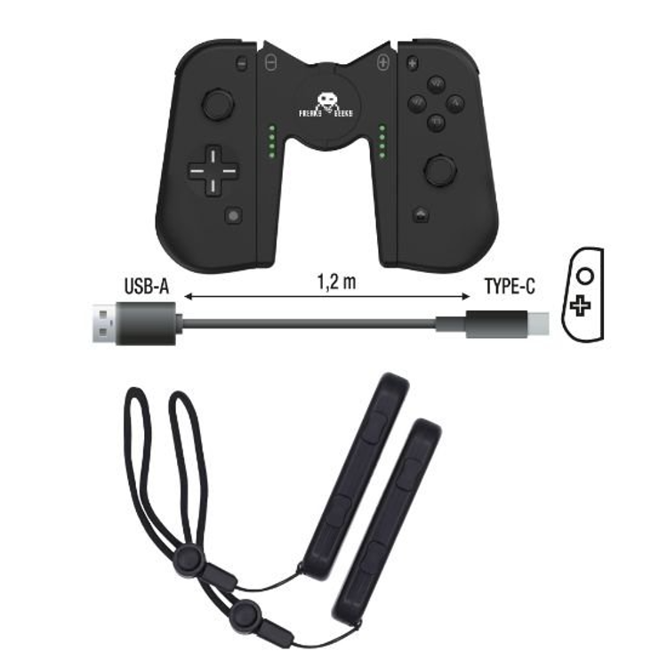 Krmilnik F&G Duo Pro Pack Joy Con za Nintendo Switch, črna