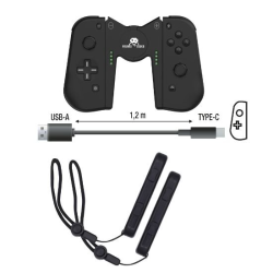 Krmilnik F&G Duo Pro Pack Joy Con za Nintendo Switch, črna