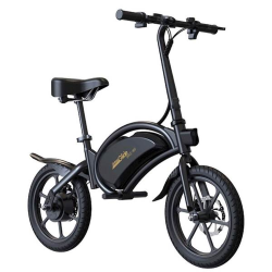 UrbanGlide eBike 160, sprednji kot, črno mini električno kolo, kompaktno ogrodje in disk zavore.
