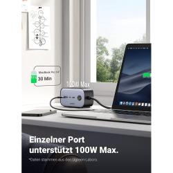 Posamezen USB-C priključek podpira polnjenje z močjo do 100 W za prenosnike in druge zahtevnejše naprave.