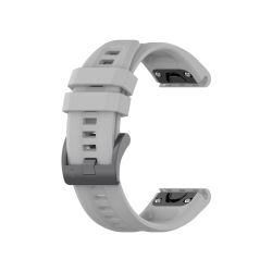 Siv silikonski pašček za uro Garmin z zaponko in hitrimi priključki.