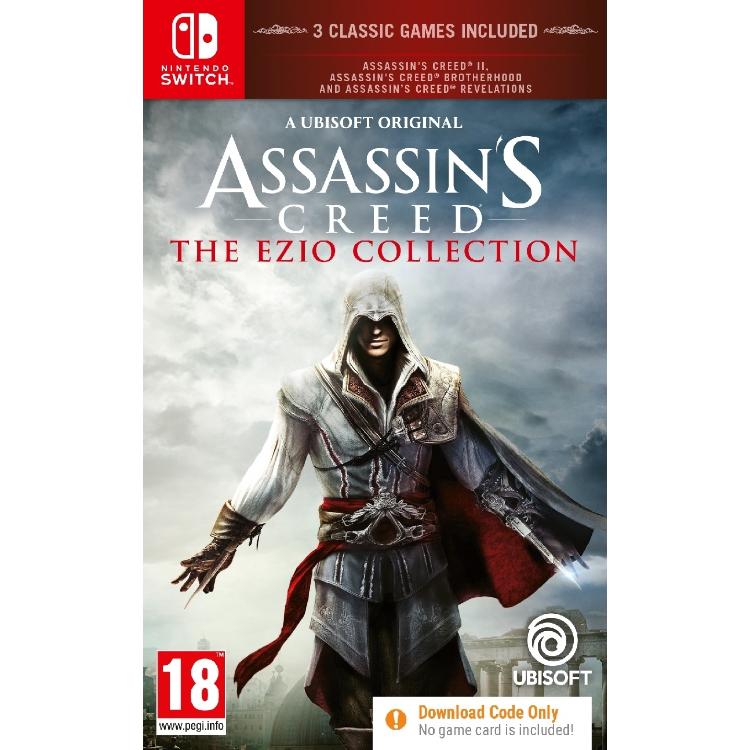 Assassin’s Creed The Ezio Collection za Nintendo Switch združuje tri kultne igre: Assassin’s Creed II, Assassin’s Creed Brotherhood in Assassin’s Creed Revelations.