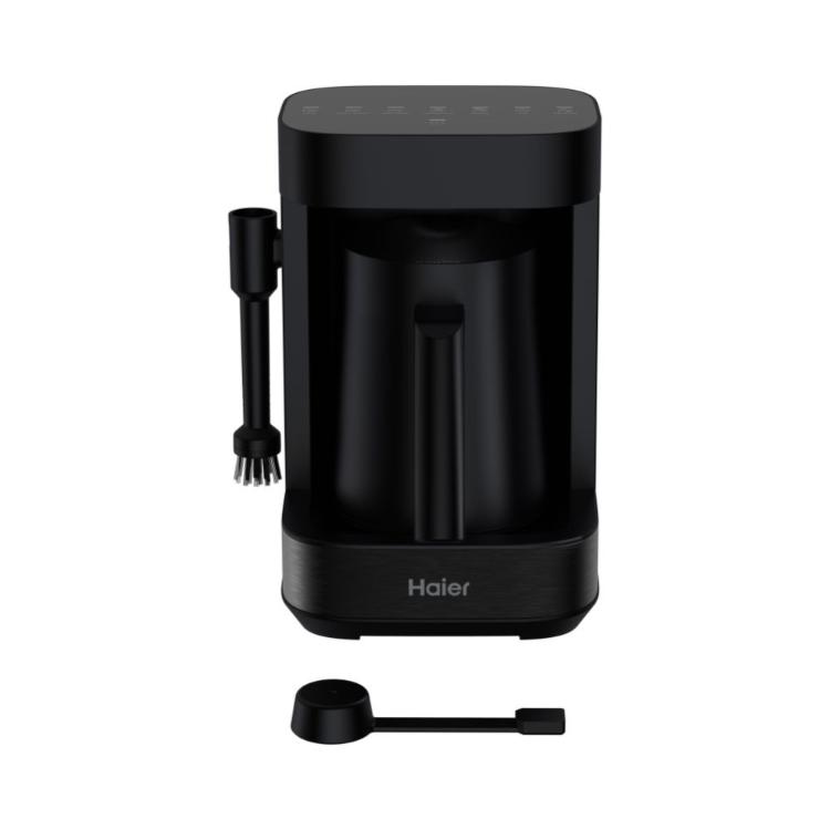 Haier aparat za pripravo toplih napitkov, komplet z merilno žličko, čistilno krtačko in snemljivim vrčem.