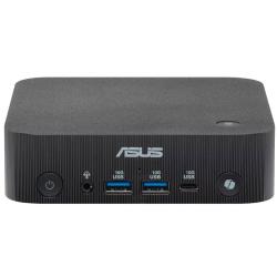 Kompaktni računalnik ASUS NUC z elegantnim črnim ohišjem, učinkovitim hlajenjem in bogatim naborom vhodov ter izhodov nudi zanesljivo delovanje, prilagodljivost in prihranek prostora na delovni mizi.