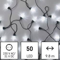 Božična veriga storžki, 50 LED, 9,8 m, zunanja in notranja, hladna bela, programi_1