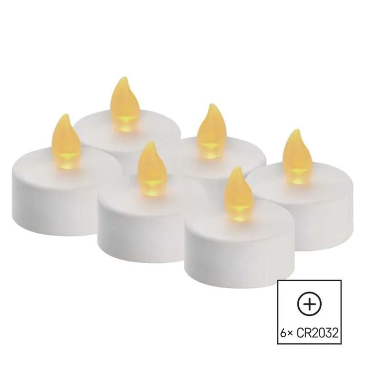 LED dekoracija 6x čajna svečka Emos CR2032, notranja, vintage