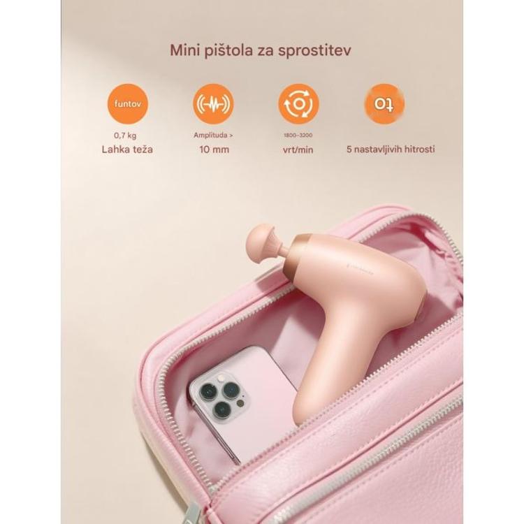 Masažna mini pištola TAOTRONICS, roza