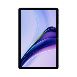 Blackview: Sprednji pogled tablice, velik zaslon s tankimi robovi in abstraktnim modro‑vijoličnim prikazom