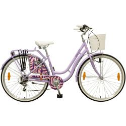Copilot said: Polar Grazia 28" 7P, mestno kolo v sivkino vijolični barvi, 7 prestav, košara, prtljažnik, retro dizajn.