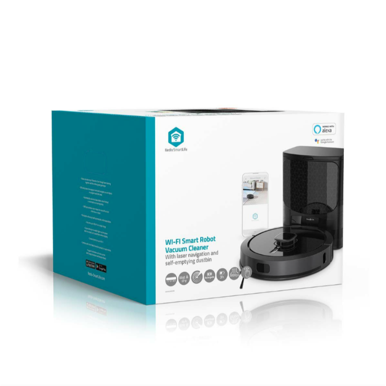 Robotski sesalnik Nedis WIFIVCL002CBK WIFI 3v1