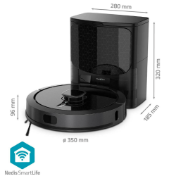 Robotski sesalnik Nedis WIFIVCL002CBK WIFI 3v1