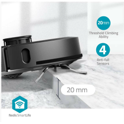 Robotski sesalnik Nedis WIFIVCL002CBK WIFI 3v1