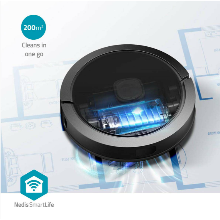 Robotski sesalnik Nedis WIFIVCL002CBK WIFI 3v1