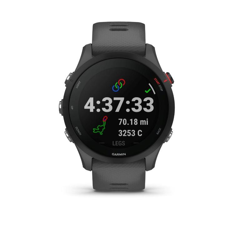 Tekaška ura Garmin Forerunner 255, GPS, z vadbenimi funkcijami, slate grey (skrilasto siva)