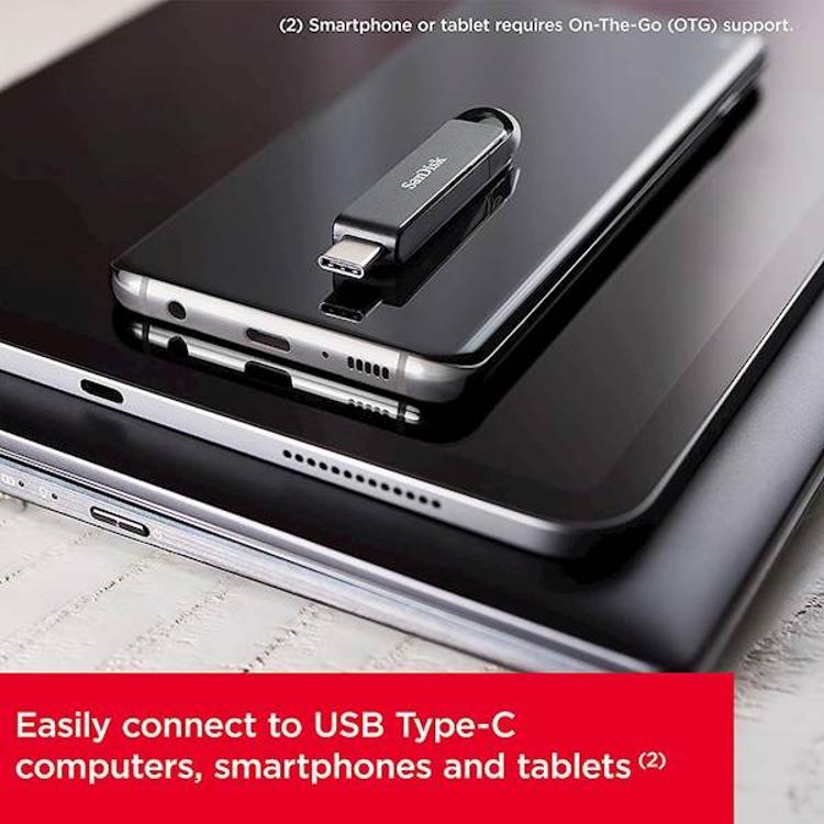 USB-C ključ SanDisk 128 GB ULTRA, 3.1 Gen1, črn_1
