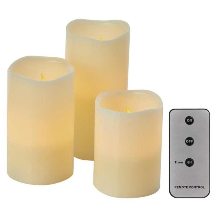 LED dekoracija 3x voščena svečka, 3x AAA, notranja, vintage