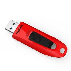 USB ključ SanDisk Ultra, USB 3.0, 32 GB, rdeč, brez pokrovčka - drsnik