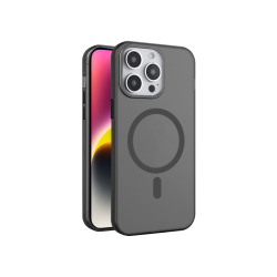 Črn, rahlo matiran zaščitni ovitek z MagSafe magnetnim obročem za Apple iPhone 15 Pro Max