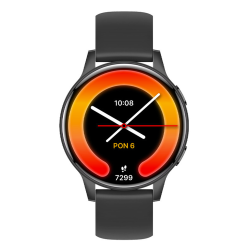 Forever iGO Watch 4 pametna ura v črni barvi, prikazana s sprednje strani z okroglim AMOLED zaslonom.