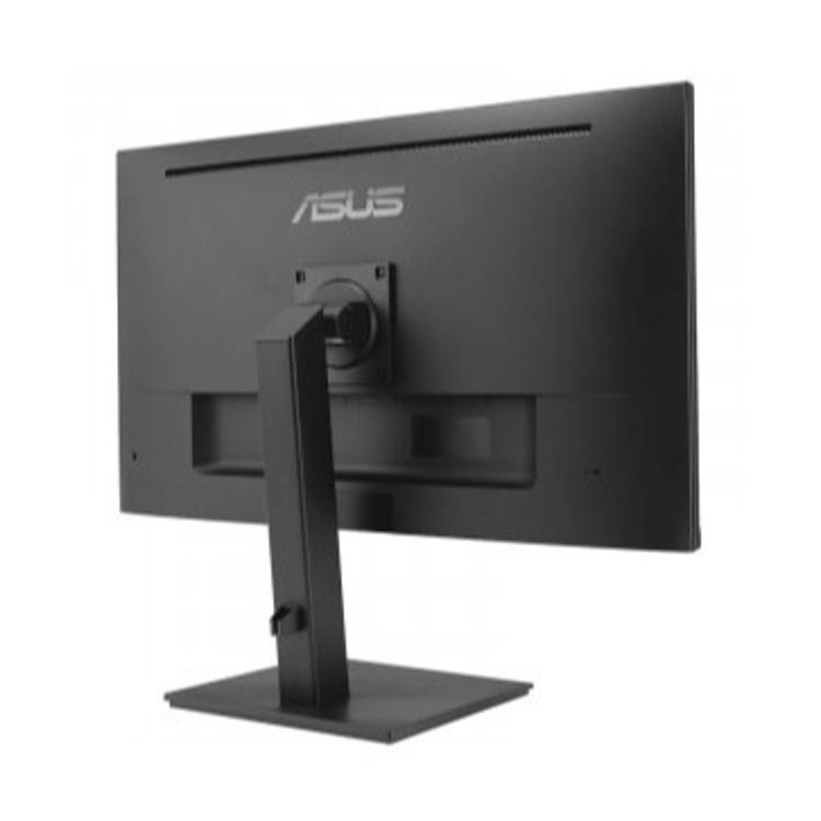 ASUS Business Monitor, zadnja stran monitorja, nastavljivo stojalo, VESA pritrditev, minimalistično črno ohišje.