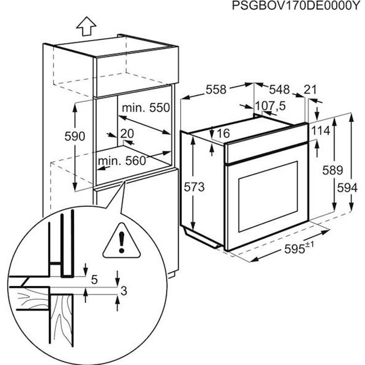 Vgradna pečica Electrolux EOD6P77WX, piroliza