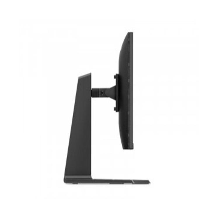 Lenovo Legion monitor, stranski profil, tanek zaslon, nastavljivo stojalo, sodoben gamerski dizajn.
