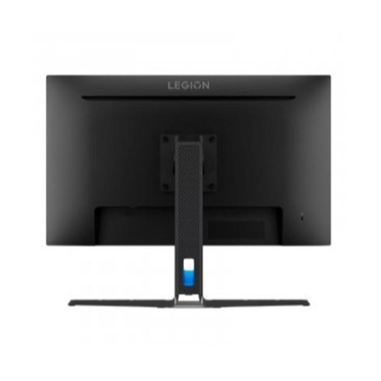 Lenovo Legion monitor, zadnja stran, VESA nosilec, prezračevalna reža, črno ohišje z modrim poudarkom