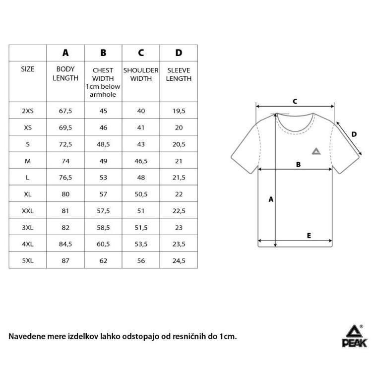 Moška kratka majica Peak ZF64201, bela, velikost 2XL