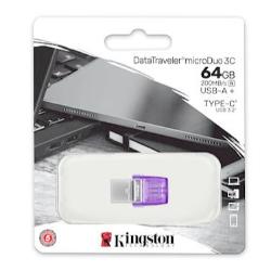 USB ključ Kingston DataTraveler microDuo 3C, USB-C, USB 3.2 Gen 1, OTG, 64 GB s pokrovčkom